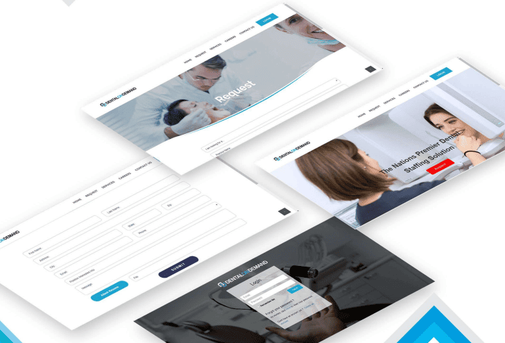 Dental on Demand staffing platform screens