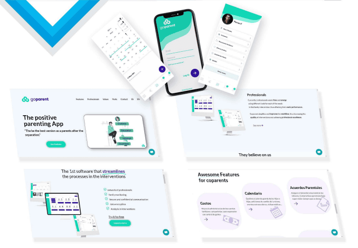 Go Parent co-parenting app on mobile and web